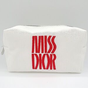 Dior White and Red Cosmetic Pouch